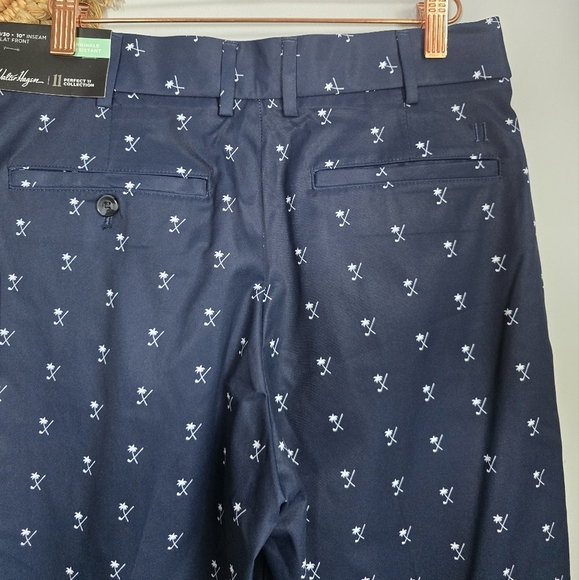 Walter Hagen New Perfect 11 Flat Front Palm Navy Blue Golf Shorts Mens SZ 30 - Picture 6 of 13